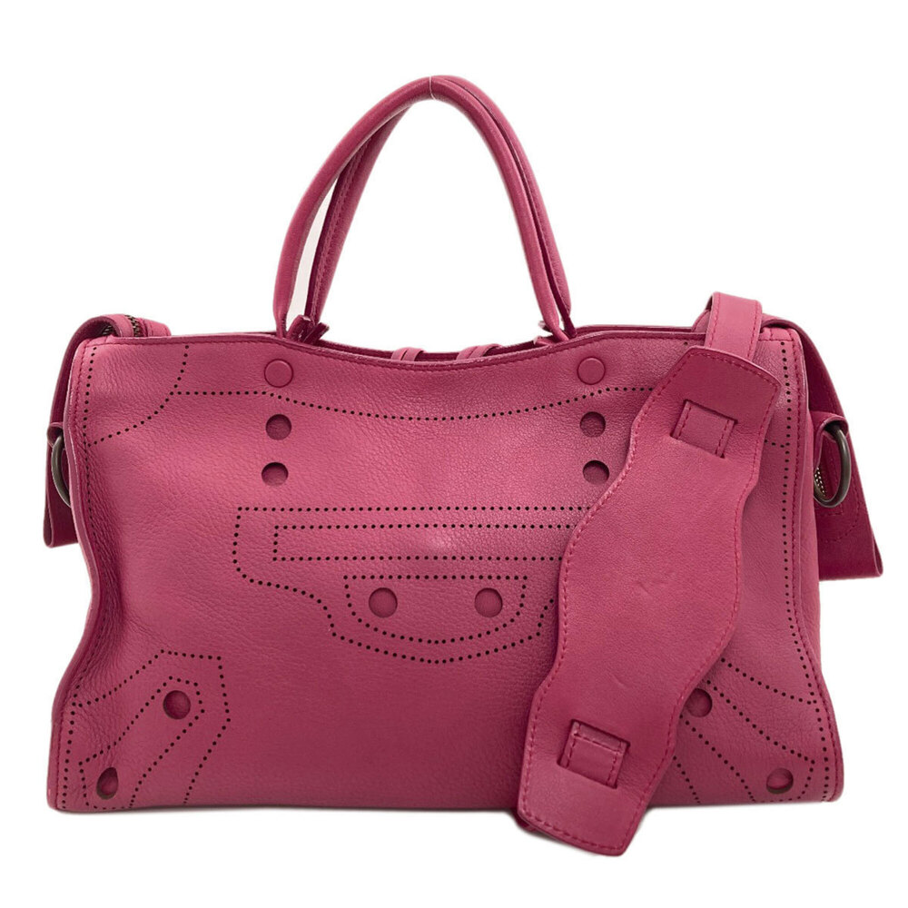 Balenciaga 443516 Blackout City 2-Way Handbag Calfskin Women's BALENCIAGA
